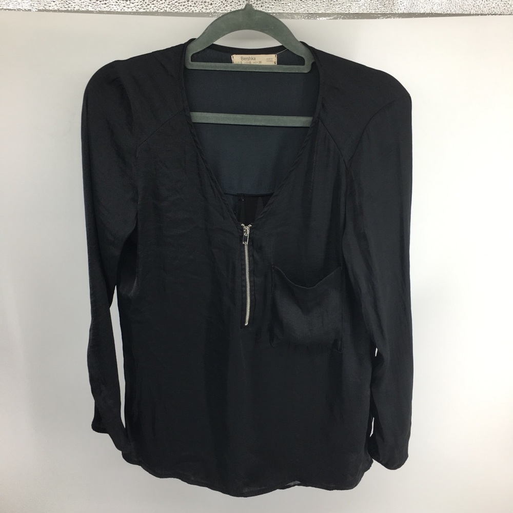 Bershka Satin Zipped Top
